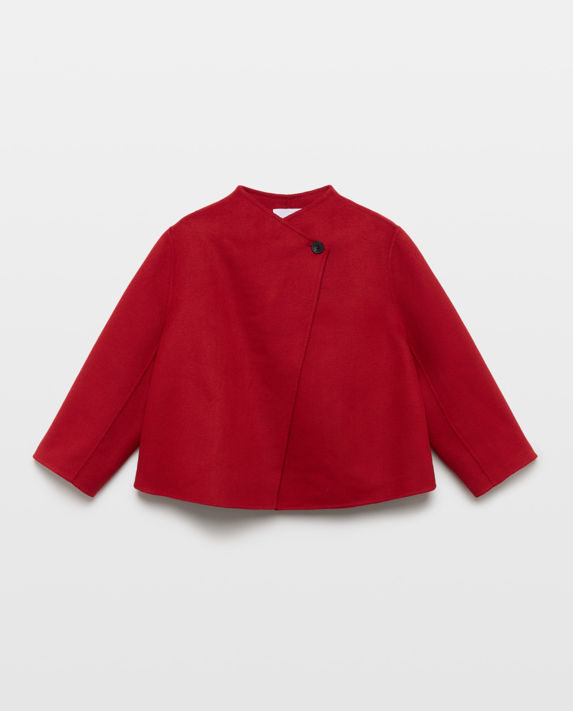 Chaqueta mezcla lana de mujer con botón - Couchel - 600 Rojo 600 Rojo-5