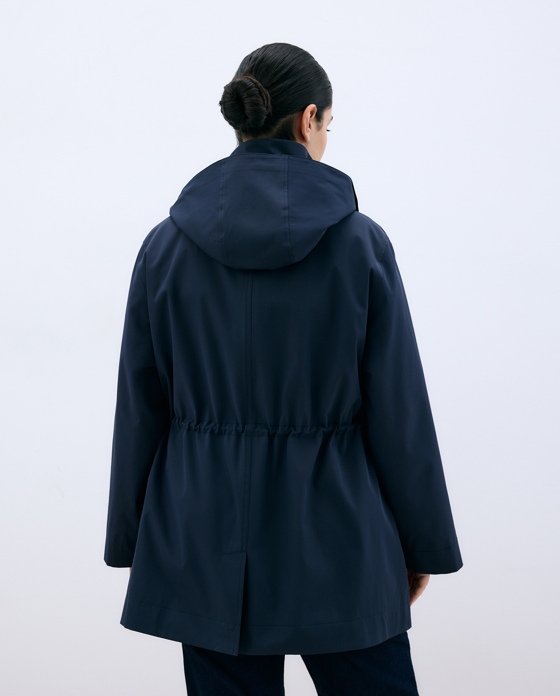 Parka Estilo Náutica com Capuz Azul-marinho-3