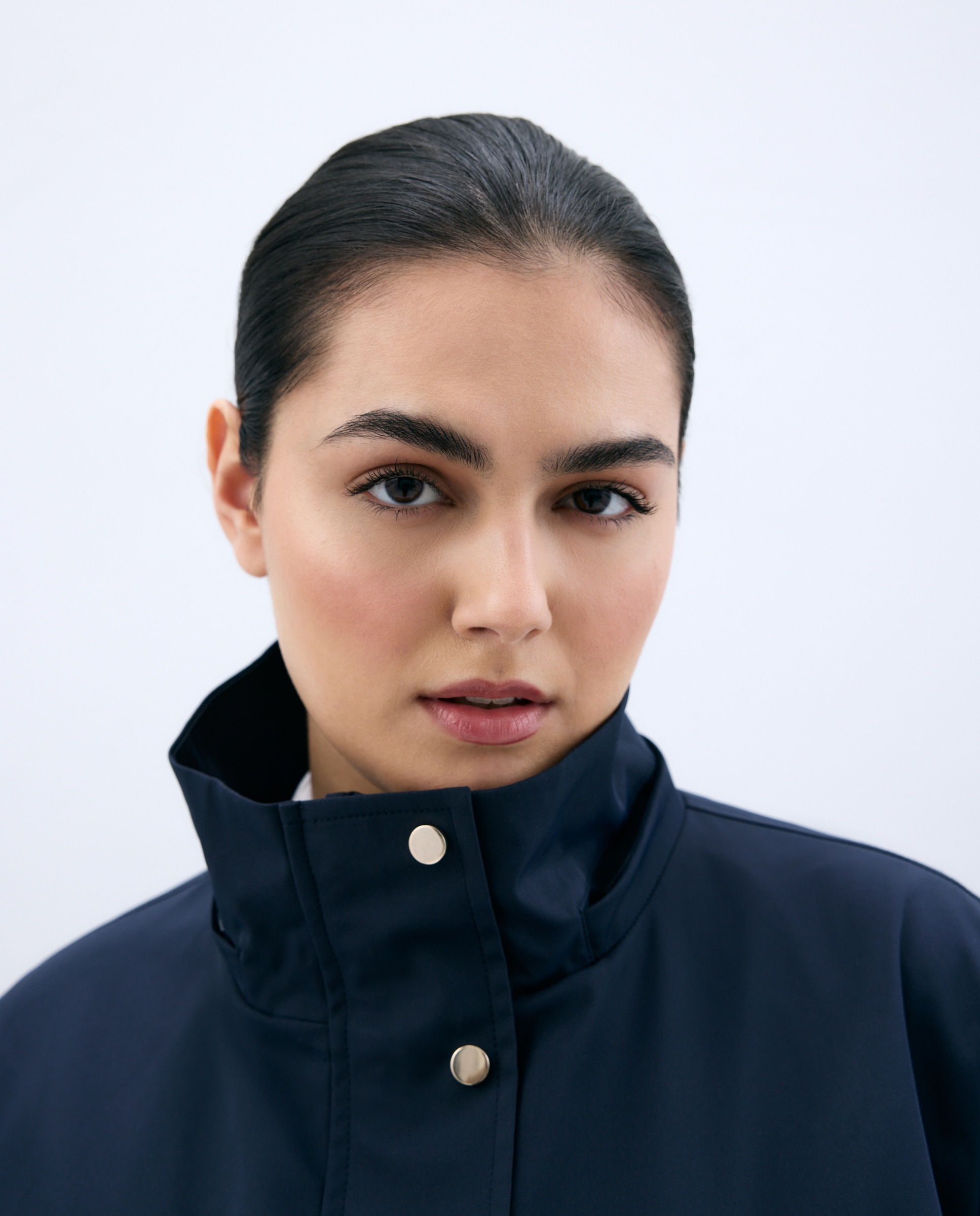 Parka Estilo Náutica com Capuz Azul-marinho-5