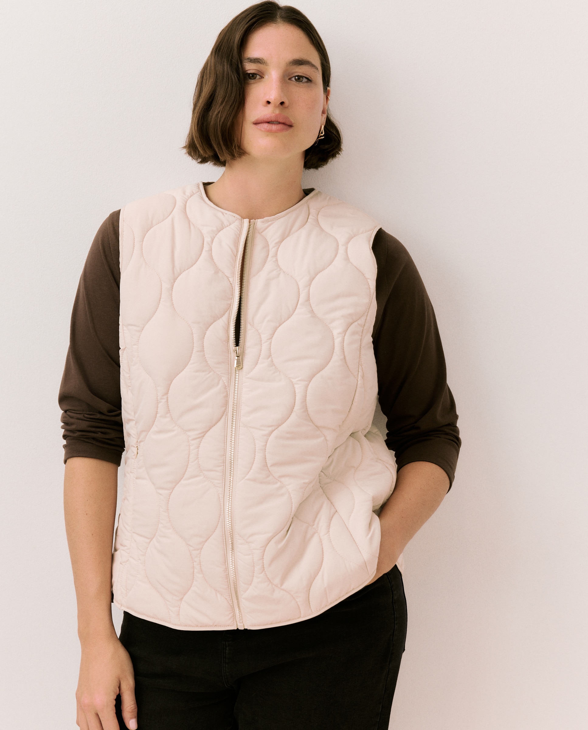 Parka Ligeira com Colete Bege-3