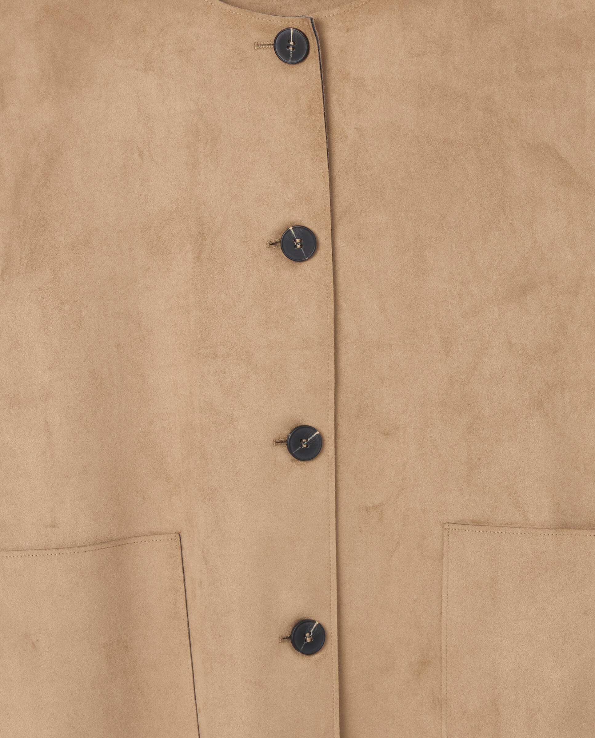 Casaco de Efeito de Camurça com Bolsos 730 Camel-7