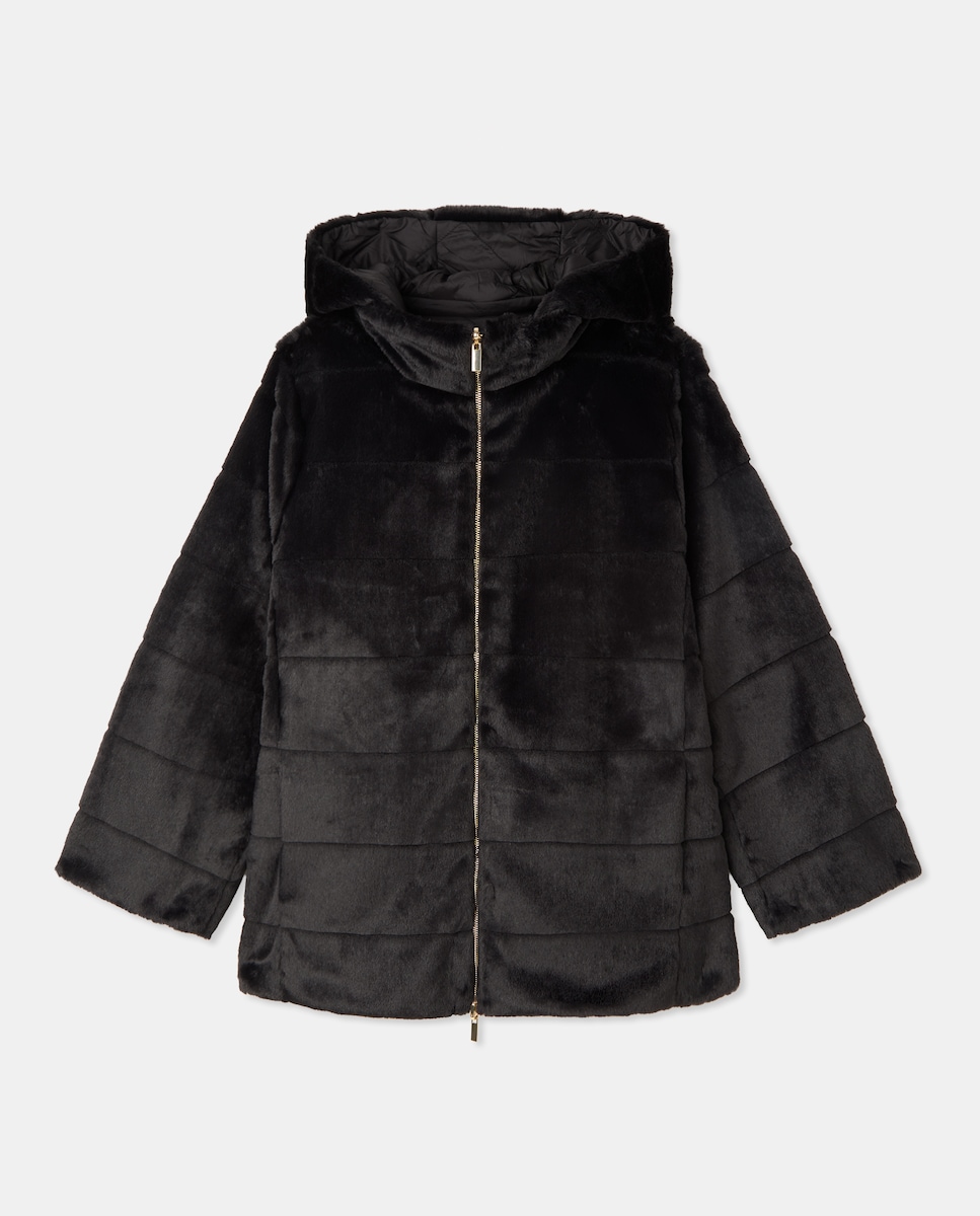 Casacão Curto Liso Preto-5