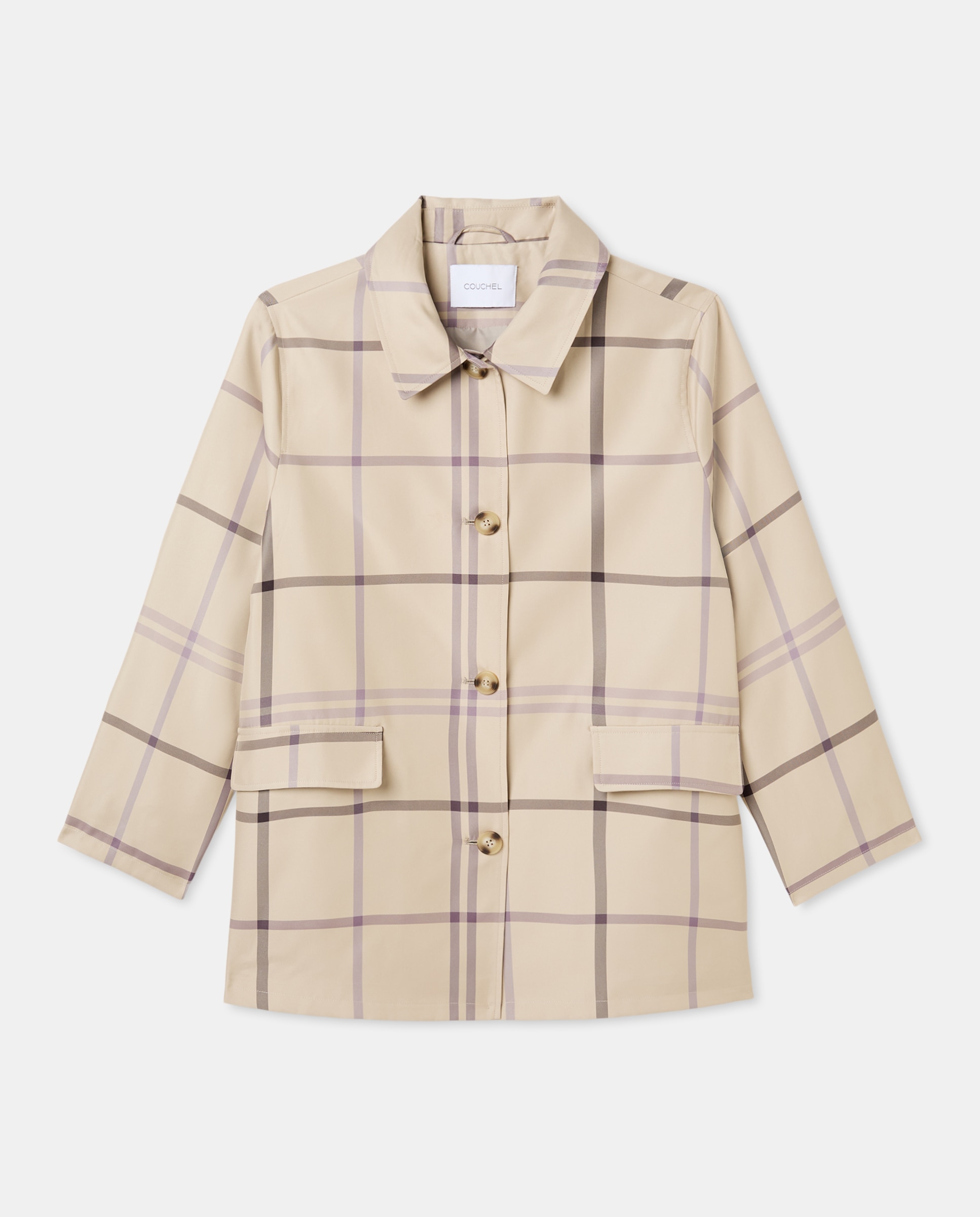 Parka Ligeira aos Quadrados Multicolor-6