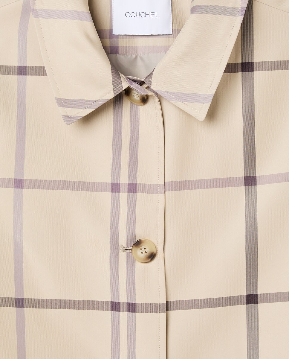 Parka Ligeira aos Quadrados Multicolor-7