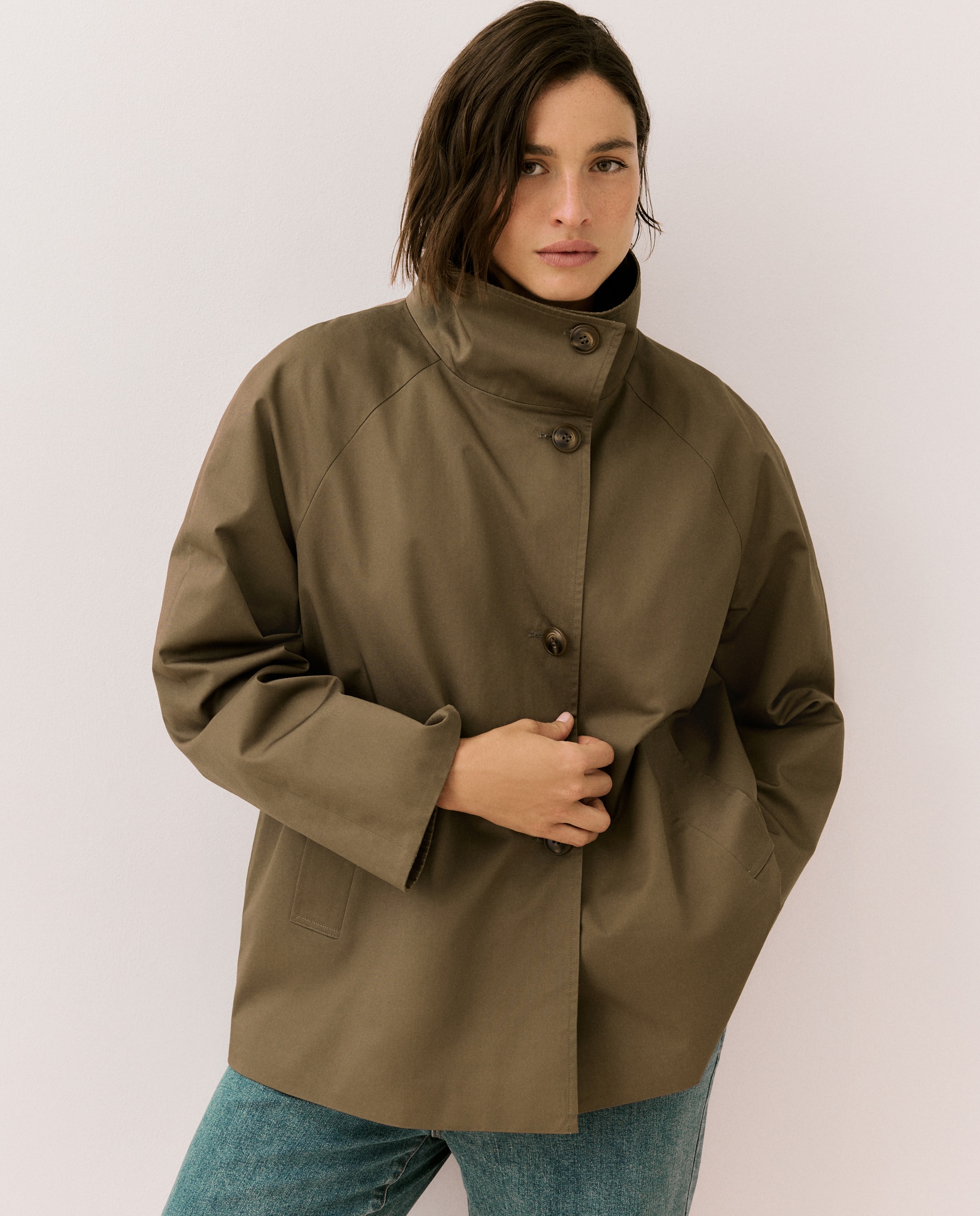 Parka Ligeira Lisa 520 Caqui-2