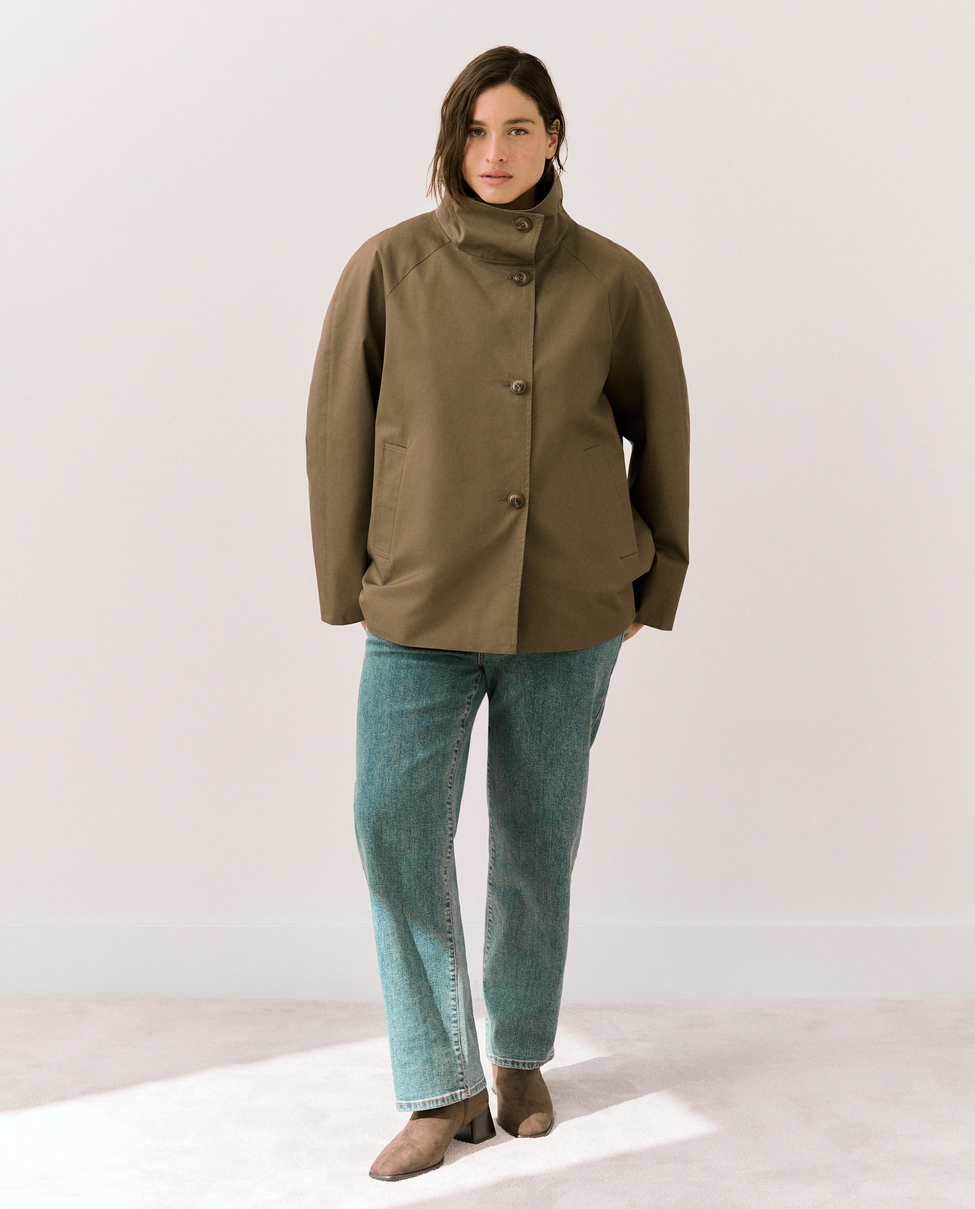 Parka Ligeira Lisa 520 Caqui-3