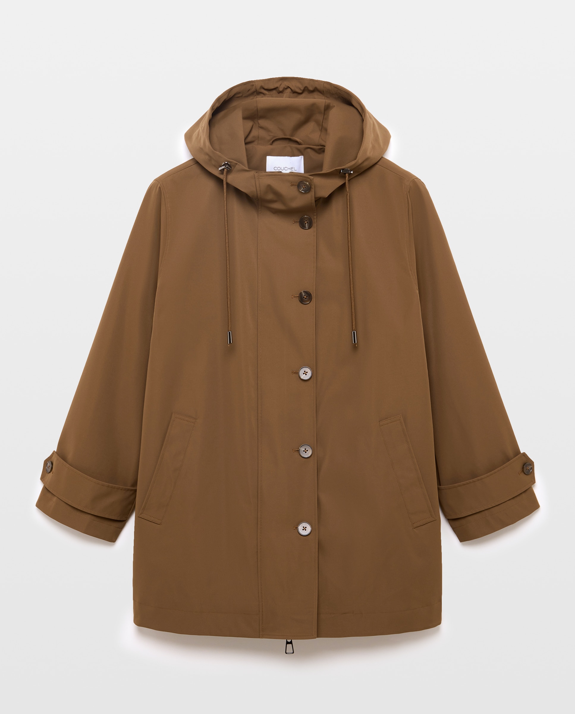 Parka Ligeira Básica Bege-5