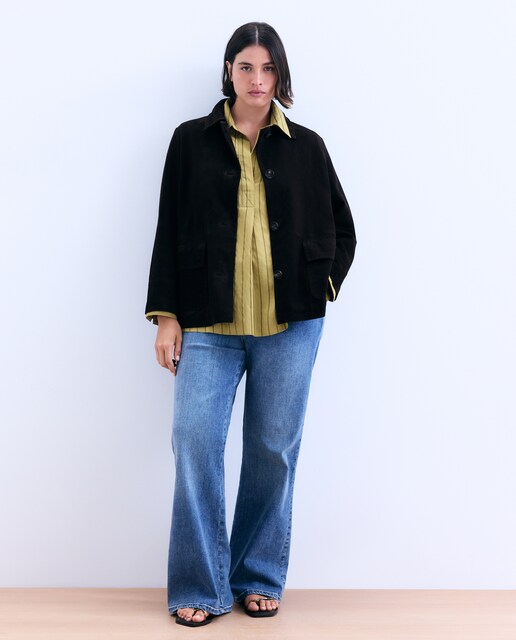 Chaqueta de piel ante de mujer