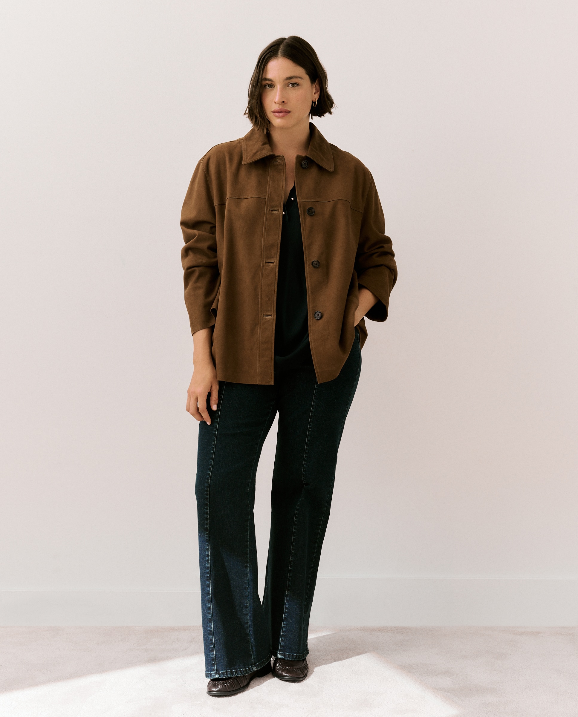 Chaqueta de mujer de piel de ante - Couchel - 730 Camel 730 Camel-1