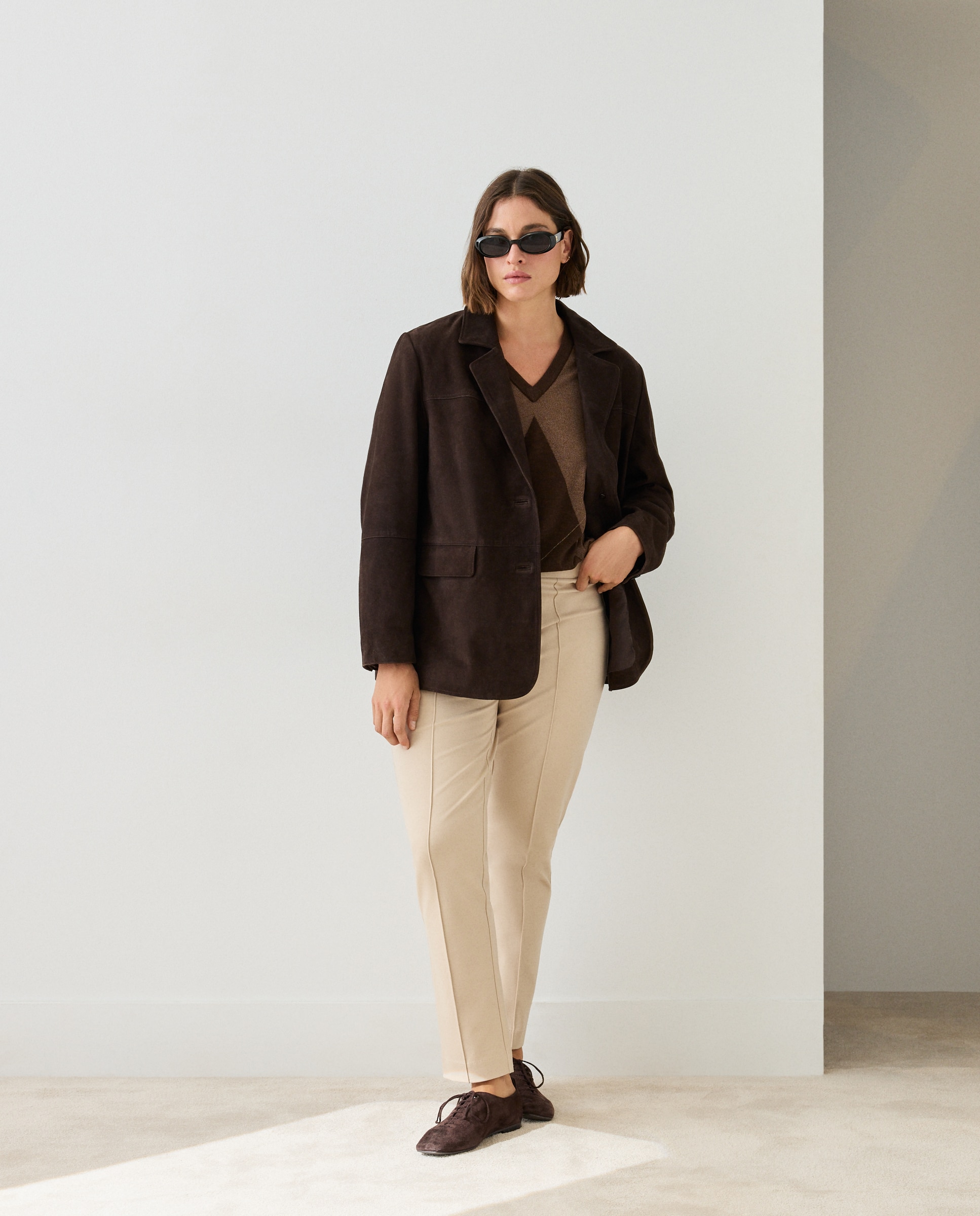 Blazer em Camurça com Aba Castanho-2
