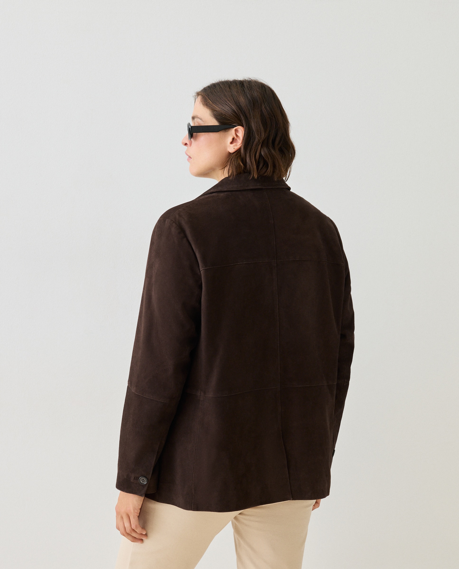 Blazer em Camurça com Aba Castanho-3