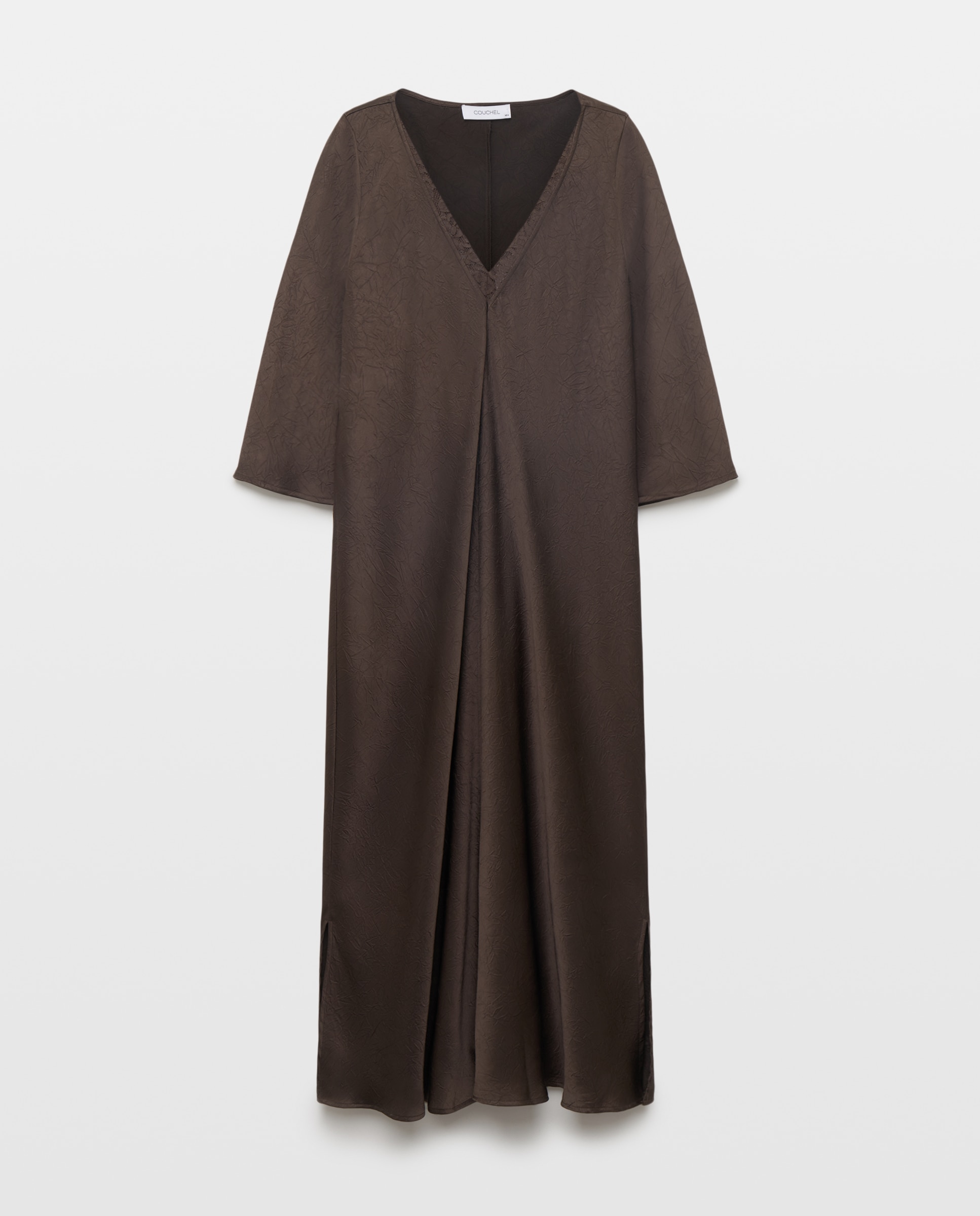 Vestido Acetinado Castanho-5
