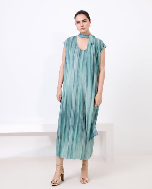 Imagem 0 de Vestido Comprido sem Mangas e com Estampado