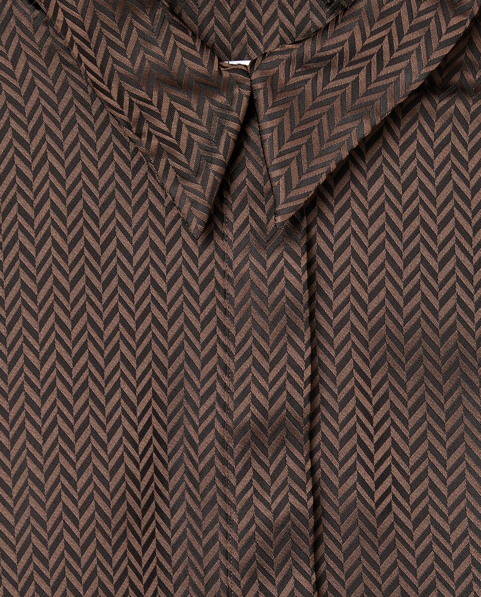 Vestido Camiseiro Midi com Bolsos Castanho-6