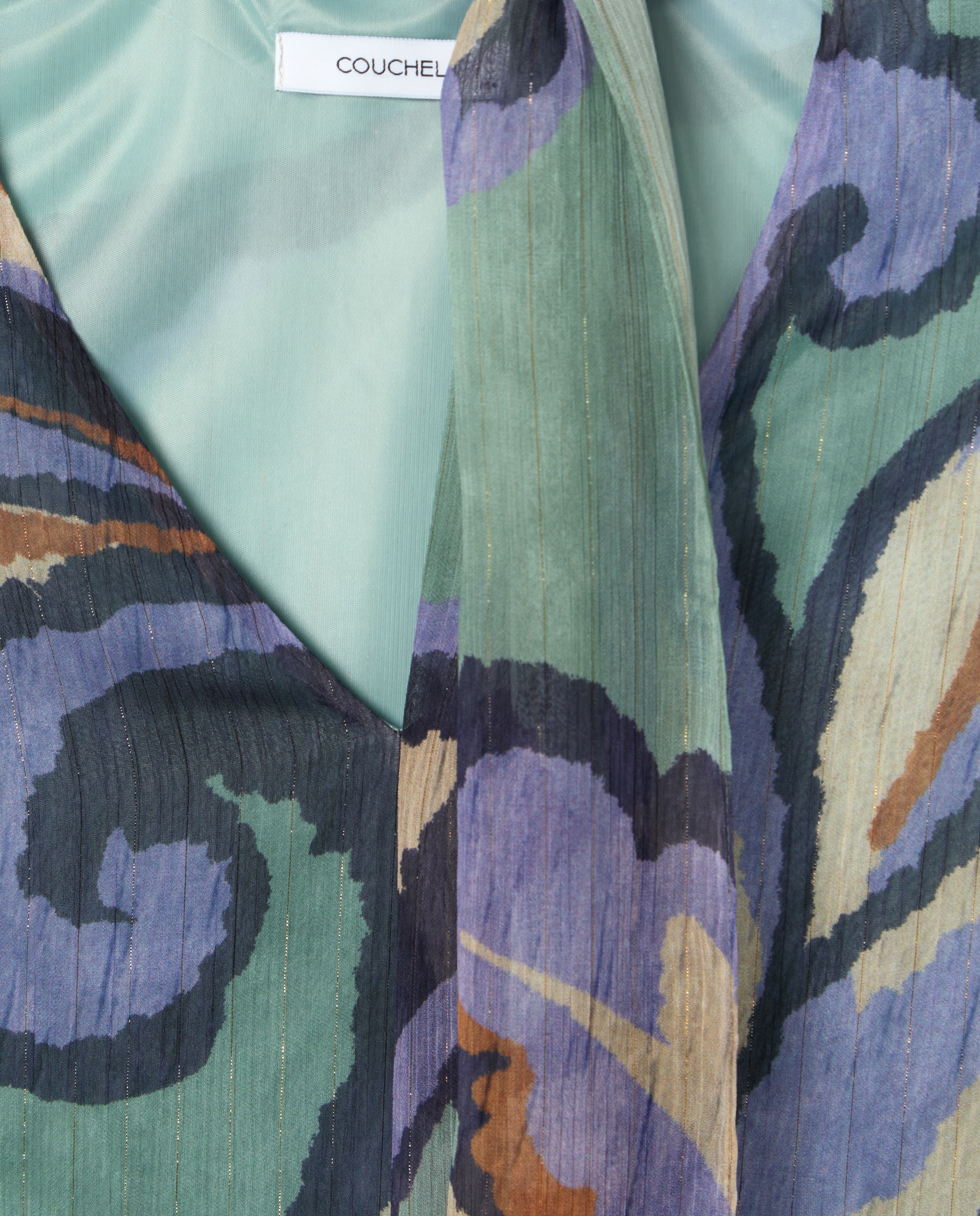 Vestido estampado comprido Verde-5