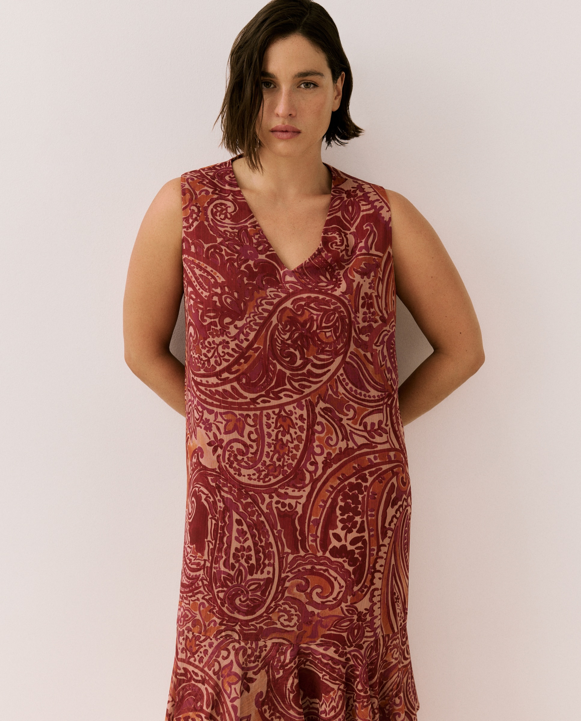 Imagen 2 de Vestido largo con volantes - Couchel - Rosa Rosa