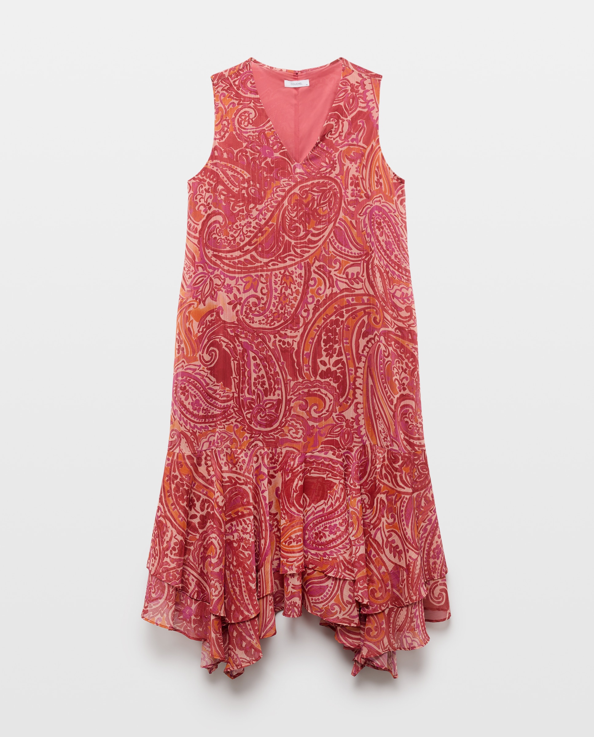 Imagen 4 de Vestido largo con volantes - Couchel - Rosa Rosa