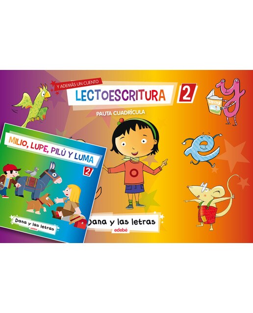 LECTOESCRITURA CUADERNO 2 PAUTA CUADRICULA + 1 CUENTO