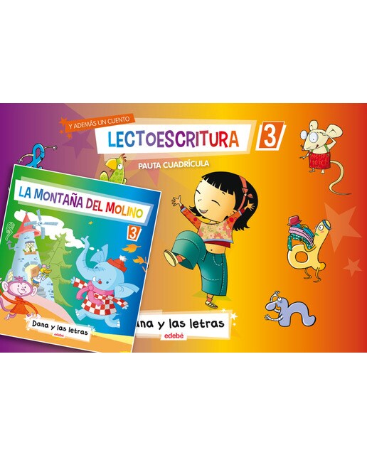 LECTOESCRITURA CUADERNO 3 PAUTA CUADRICULA + 1 CUENTO