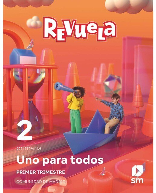Portada de Método globalizado. Uno para todos. 1 Trimestre. 2 Primaria. Revuela. Comunidad de Madrid (Tapa blanda).