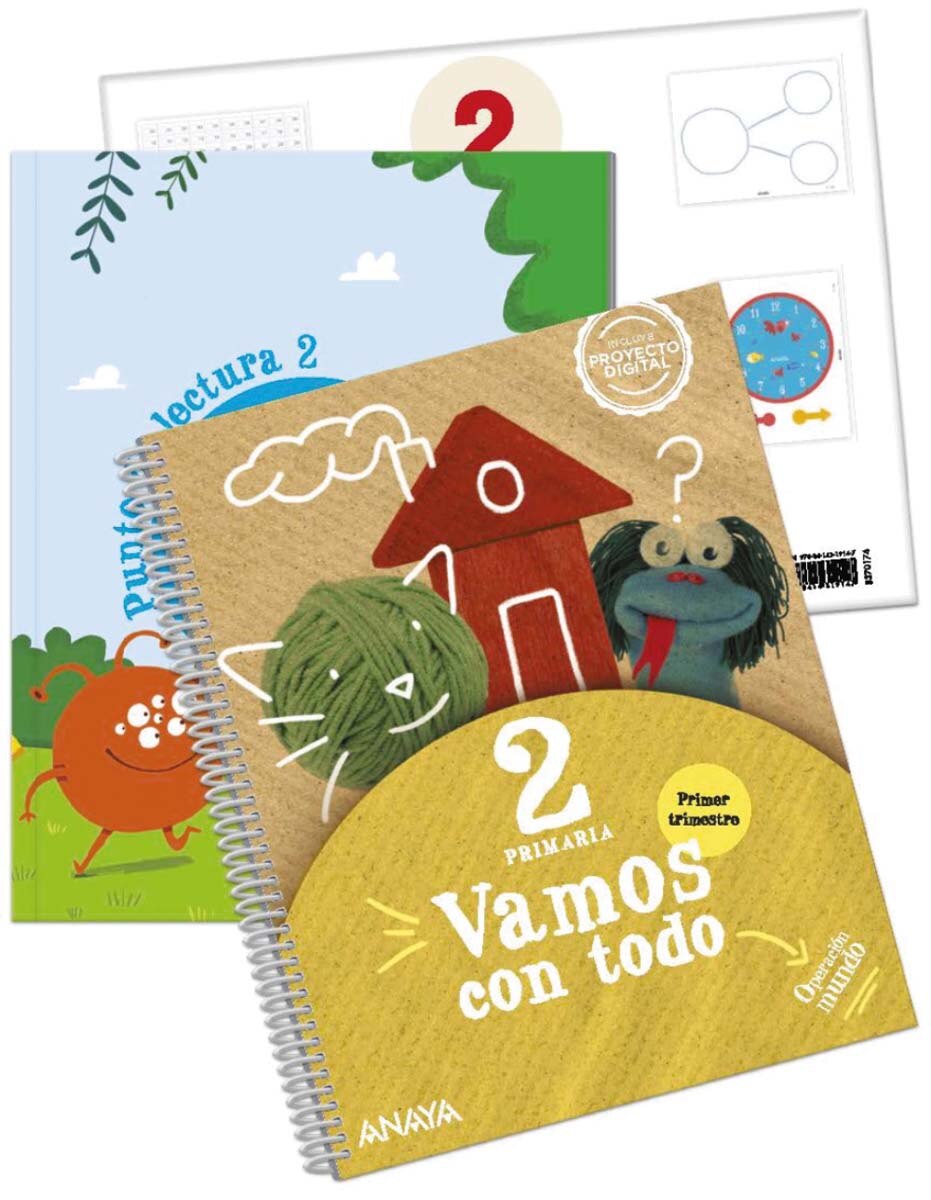Vamos con todo 2. Primer trimestre. + Punto de lectura 2. + Material manipulativo (Tapa blanda) 1