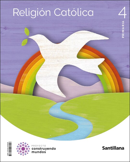 Portada de RELIGION CATOLICA 4 PRIMARIA CONSTRUYENDO MUNDOS (Tapa blanda).