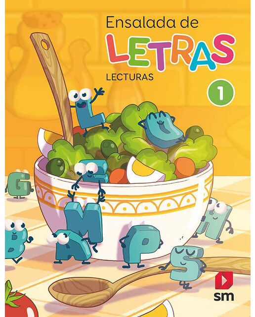 Portada de Lecturas: Ensalada de letras. 1 Primaria. Más Savia (Tapa blanda).