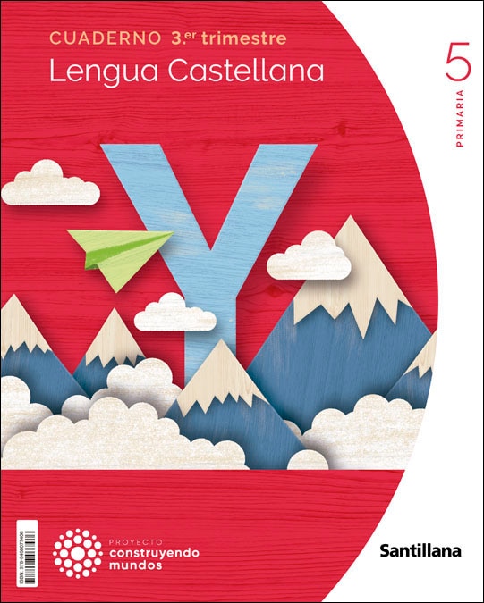 Portada de CUADERNO LENGUA 5 PRIMARIA 3 TRIM CONSTRUYENDO MUNDOS (Tapa blanda).