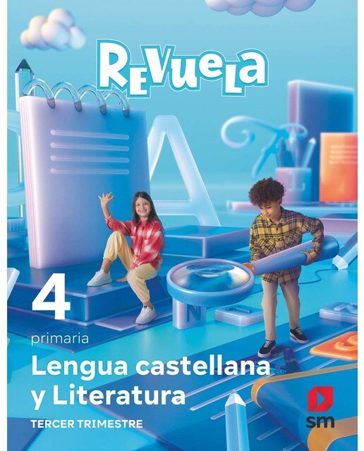 Portada de Lengua Castellana y Literatura. 4 Primaria. Trimestres. Revuela (Tapa blanda).