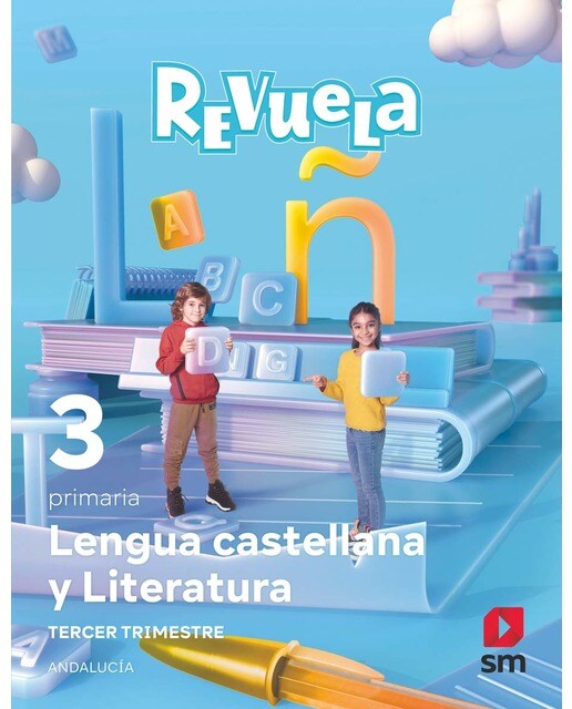 Portada de Lengua Castellana y Literatura . 3 Primaria. Trimestres. Revuela. Andalucía (Tapa blanda).