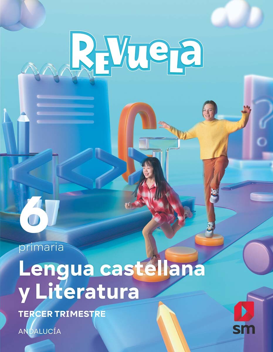 Portada de Lengua Castellana y Literatura . 6 Primaria. Trimestres. Revuela. Andalucía (Tapa blanda).