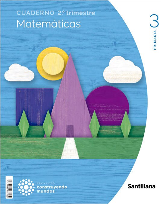 Portada de CUADERNO MATEMATICAS 3 PRIMARIA 2 TRIM CONSTRUYENDO MUNDOS (Tapa blanda).