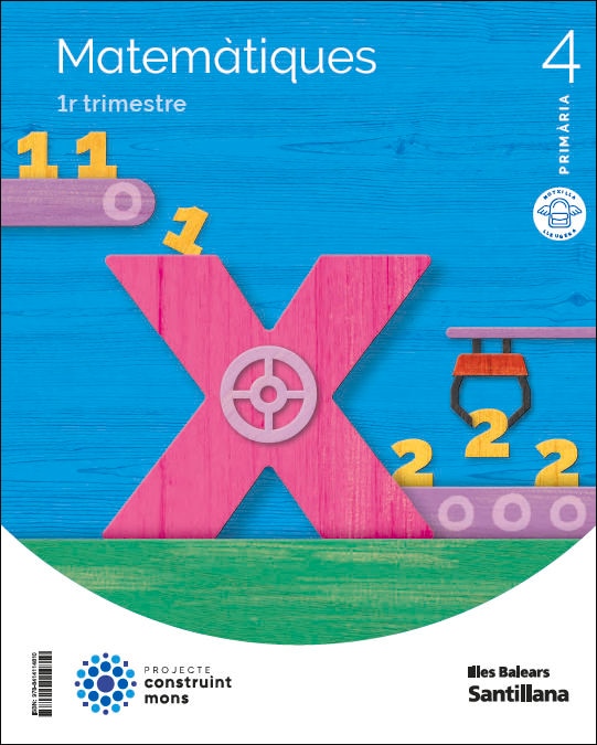 Portada de MATEMATIQUES 4 PRIMARIA CONSTRUINT MONS (Tapa blanda).