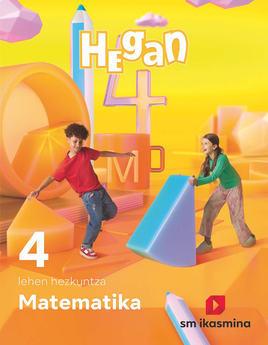 Matematika. Lehen Hezkuntza 4. Hegan (Tapa blanda) 1