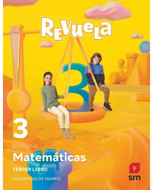 Portada de Matemáticas. Trimestres temáticos. 3 Primaria. Revuela. Comunidad de Madrid (Tapa blanda).