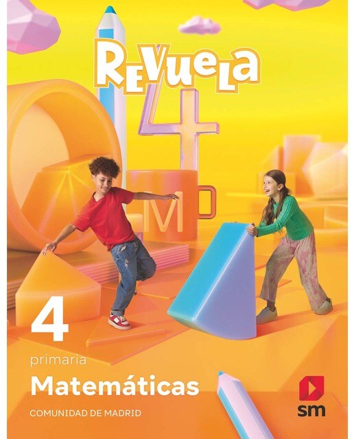 Portada de Matemáticas. 4 Primaria. Revuela. Comunidad de Madrid (Tapa blanda).