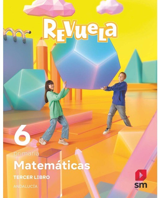 Portada de Matemáticas. Trimestres temáticos. 6 Primaria. Revuela. Andalucía (Tapa blanda).