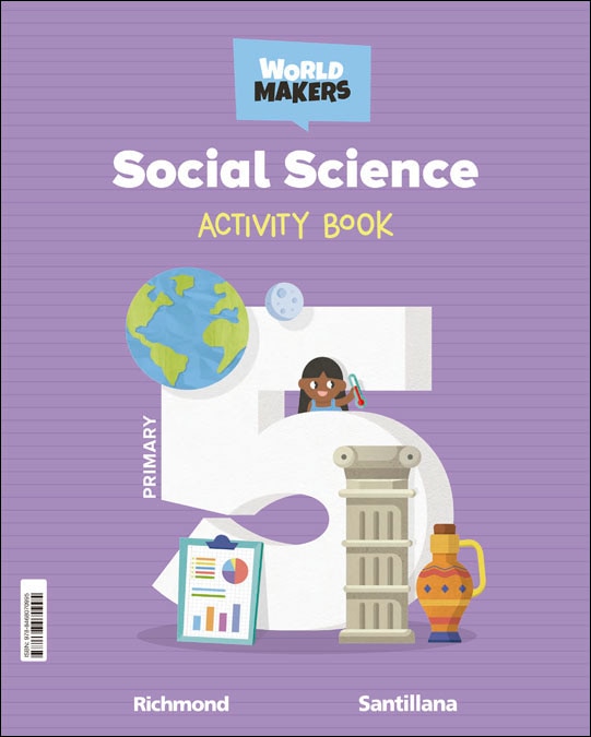 Portada de SOCIAL SCIENCE 5 PRIMARY ACTIVITY BOOK WORLD MAKERS (Tapa blanda).