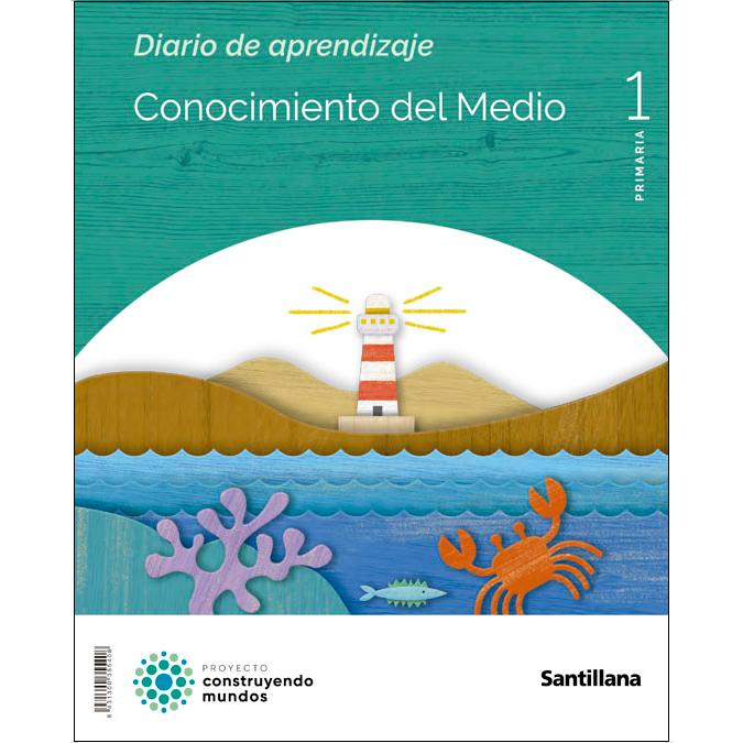 Portada de CONOCIMIENTO DEL MEDIO MOCHILA LIGERA 1 PRIMARIA CONSTRUYENDO MUNDOS (Tapa blanda).
