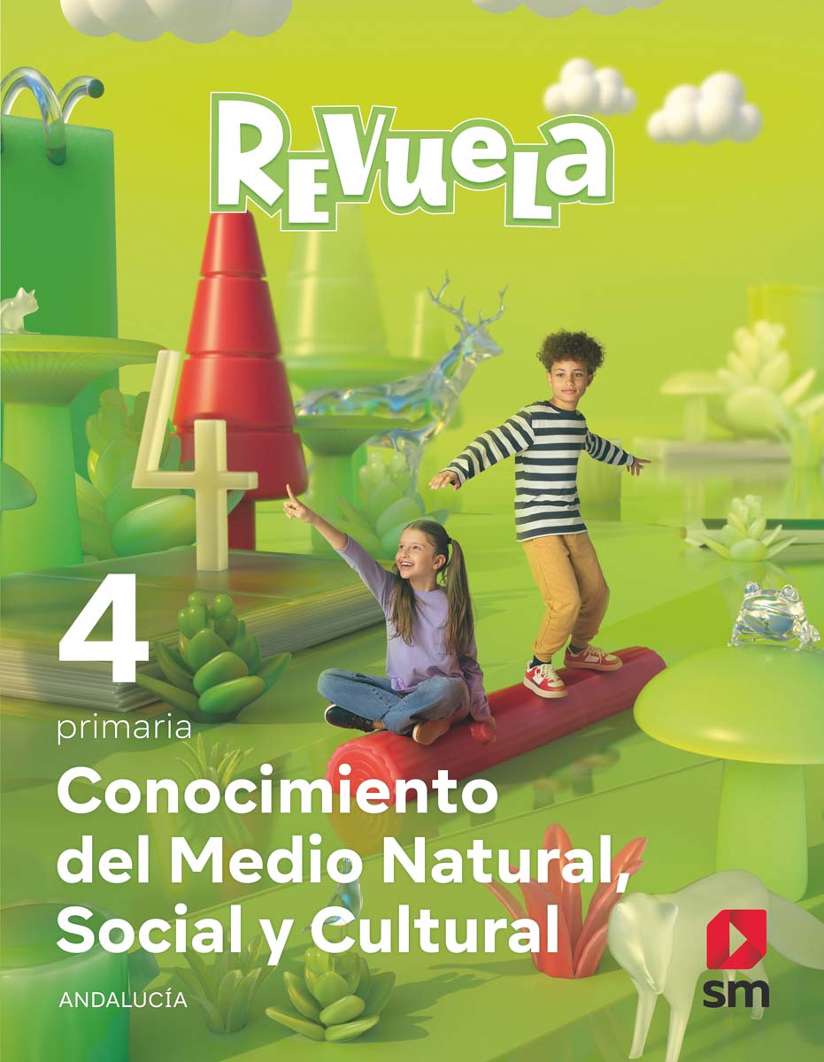 Portada de Conocimiento del Medio Natural, Social y Cultural. 4 Primaria. Revuela. Andalucía (Tapa blanda).