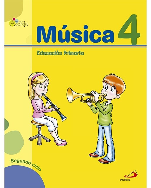 Portada de Música 4. Proyecto Acorde. Libro del alumno+Cuaderno de actividades: Educación Primaria. Segundo ciclo - 9788428537179