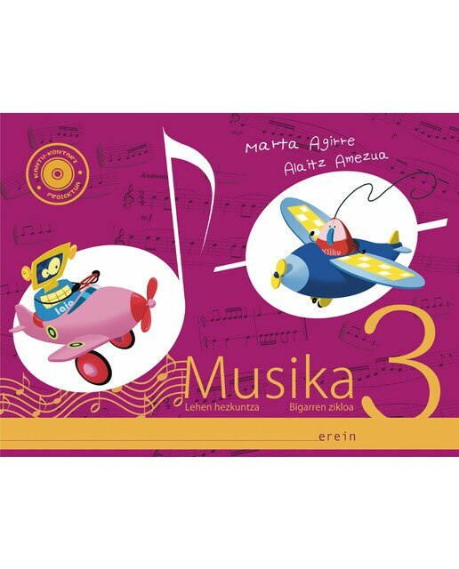 Portada de Musika LH 3: Testuliburua+lan-koadernoa+txirula-koadernoa+CD audio (Tapa blanda).