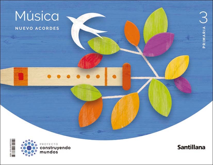 Portada de MUSICA NUEVO ACORDES 3 PRIMARIA CONSTRUYENDO MUNDOS.
