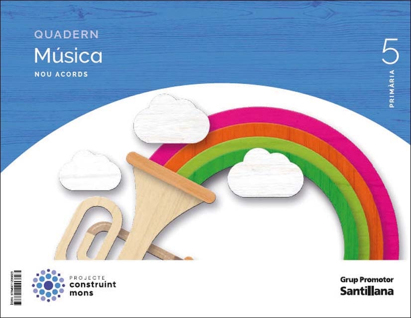 Portada de QUADERN MUSICA NOU ACORDS 5 PRIMARIA CONSTRUINT MONS (Tapa blanda).