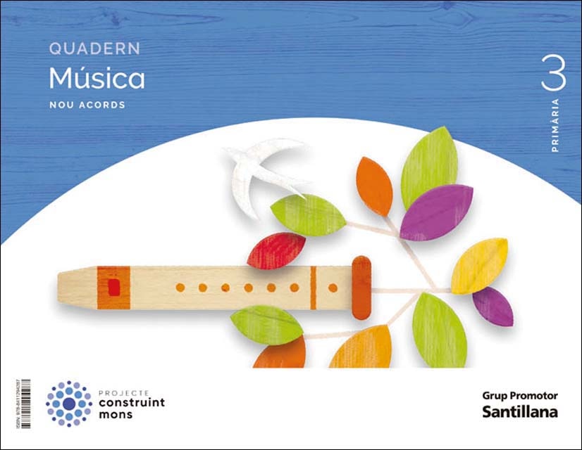 Portada de QUADERN MUSICA NOU ACORDS 3 PRIMARIA CONSTRUINT MONS (Tapa blanda).