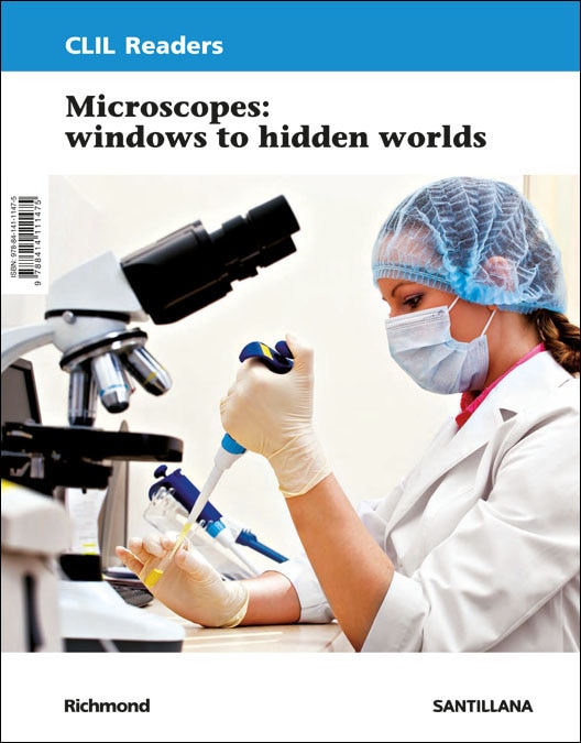 Portada de CLIL READERS LEVEL III PRI MICROSCOPES. WINDOWS TO HIDDEN WORDS (Tapa blanda).