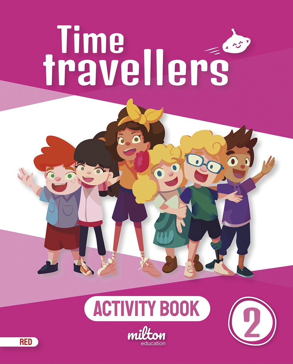 Portada de Time Travellers 2 Red Activity Book English 2 Primaria (Mur).