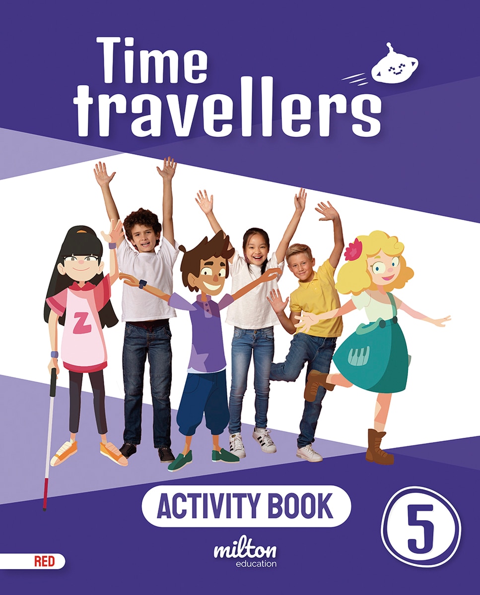 Portada de Time Travellers 5 Red Activity Book English 5 Primaria (Mur).