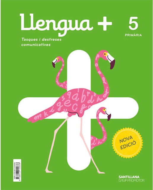 Portada de Llengua+ tasques i destreses comunicatives 5 primaria nova edicio.