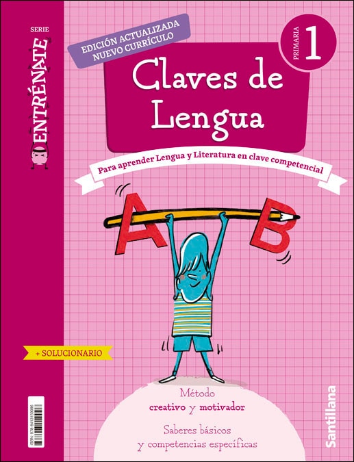 Portada de CUADERNO CLAVES DE LENGUA SERIE ENTRENATE 1 PRIMARIA.